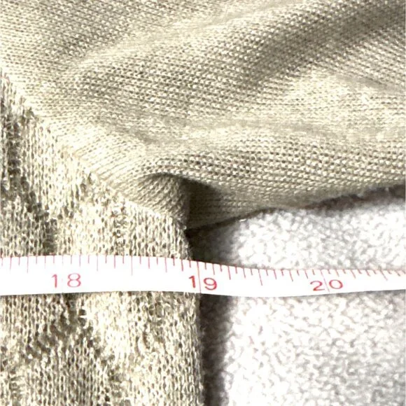 Womens Beige Tunic Top With Sheer Embroidered Floral Hem Size M Cottage Artwear - Picture 4 of 6